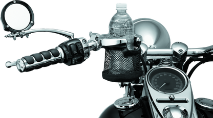 Kuryakyn Drink Holder with Mesh Basket 1 inch Clamp Chrome