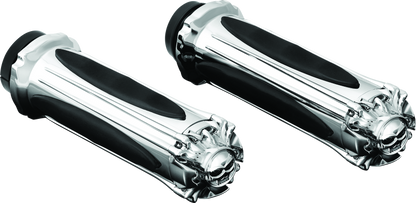 Kuryakyn Zombie Grips Without Throttle Boss Throttle-By-Wire Chrome