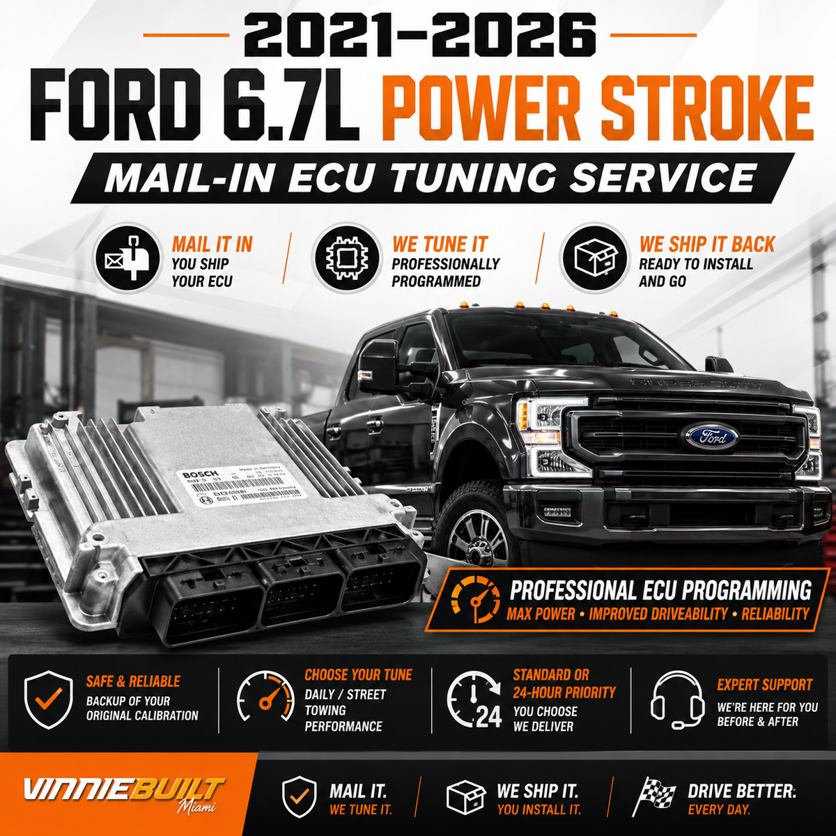 2021–2026 Ford 6.7L Power Stroke Mail-In ECU Tuning Service