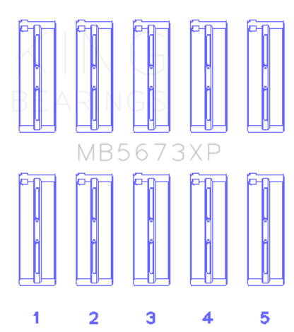 King Engine Bearings Honda F20C/F22C 16v Performance Main Bearing Set - Size STD