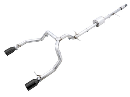 AWE Tuning 4th Gen GM 1500 5.3L 0FG Cat-Back Dual Side Exit (Flat Bumper) - Diamond Tips