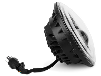 Raxiom 97-18 Jeep Wrangler TJ/JK Axial Halo Headlights w/ DRL Amber Signals- Black Hsng (Clear Lens)
