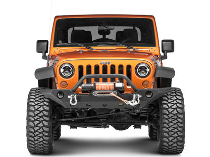 Raxiom 97-18 Jeep Wrangler TJ/JK Axial Halo Headlights w/ DRL Amber Signals- Black Hsng (Clear Lens)