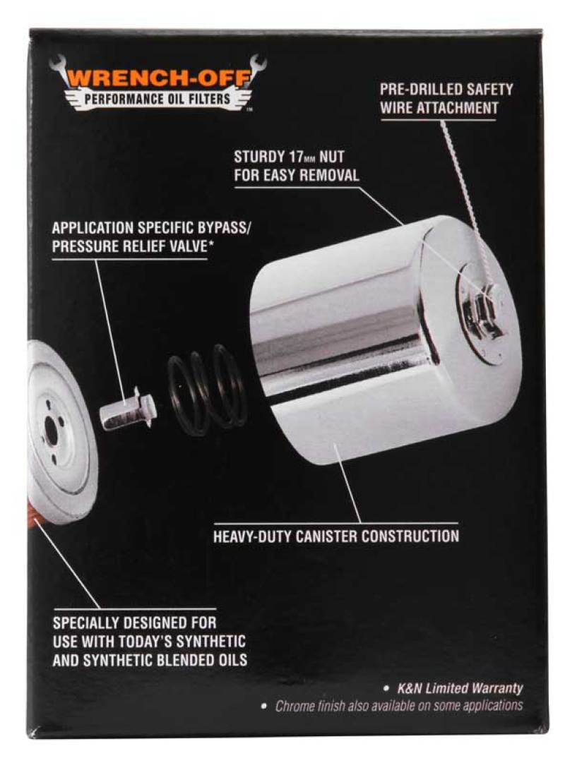 K&N Harley-Davidson / Buell 3in OD x 4.063in H Chrome Oil Filter