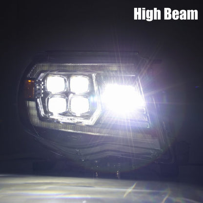 AlphaRex 05-11 Toyota Tacoma NOVA LED Projector Headlights Plank Style Alpha Black w/Actv Light/DRL