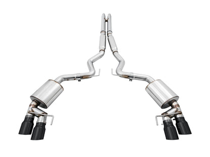 AWE Tuning 2018+ Ford Mustang GT (S550) Cat-Back Exhaust - Touring Edition (Quad Diamond Black Tips)