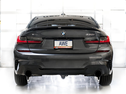 AWE Tuning 19-23 BMW 330i / 21-23 BMW 430i Base G2X Track Edition Axle-Back Exhaust - Diamond Black