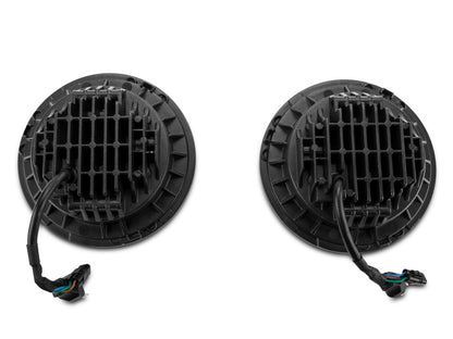 Raxiom 97-18 Jeep Wrangler TJ/JK Axial Halo Headlights w/ DRL Amber Signals- Black Hsng (Clear Lens)