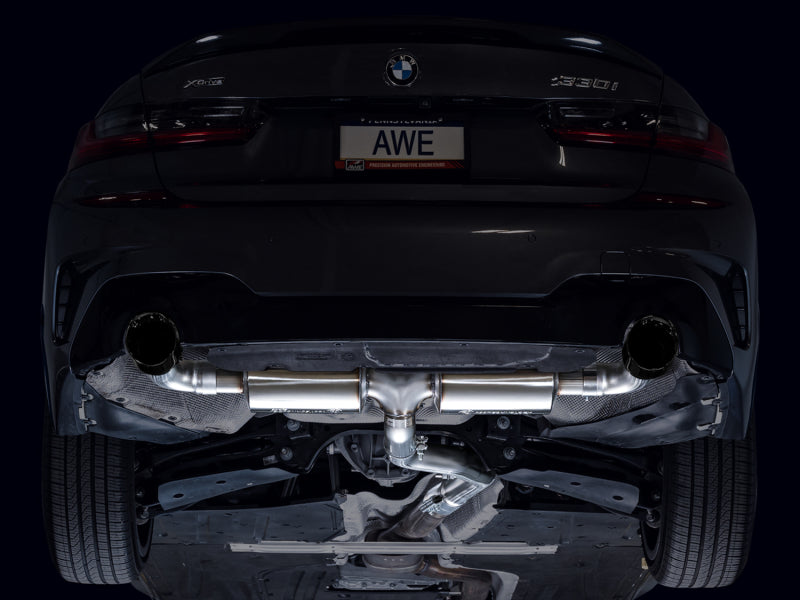 AWE 19-23 BMW 330i / 21-23 BMW 430i Base G2X Touring (Excl. Conv) Axle-Back Exhaust - Diamond Black