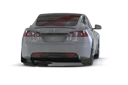 Rally Armor 21-26 Tesla Model S / S Plaid Black UR Mud Flap w/Red Logo